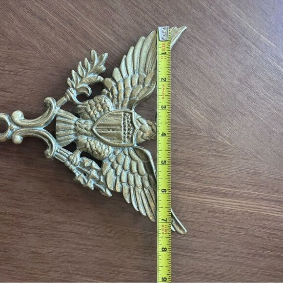 Federal Vintage Solid Brass Eagle Wall Plaque / Trivet - Picture 4 of 6